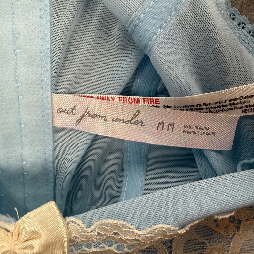 Urban Outfitters Out From Under Blue Lace Corset Top Bustier Bows‎ GU-5722R New - Picture 4 of 5